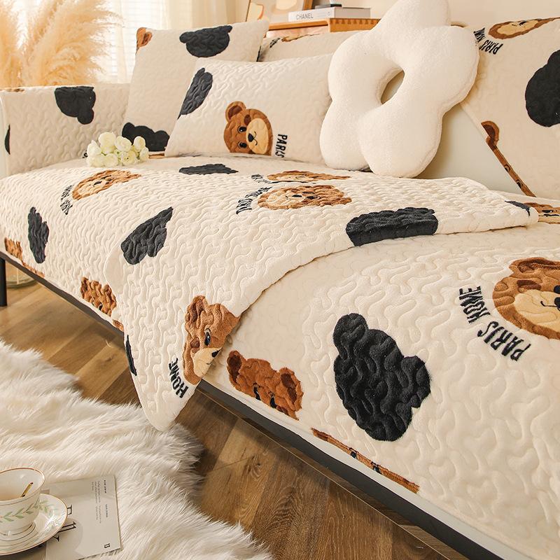 Universal Milk Velvet Sofa Cushion for All Seasons, Thickened Sofa Cover, Plush Cover Cloth