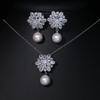 Emmaya Luxury Pearl Bridal Jewelry Sets for Women Fashion Cubic Zirconia Earrings Necklace Wedding Accessories