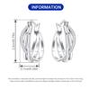 Exquisite Trendy Fashion Women Fine Jewelry Copper Silver Plated Twisted Multi-Layer Hoop Earrings Sparkling CZ Inlaid