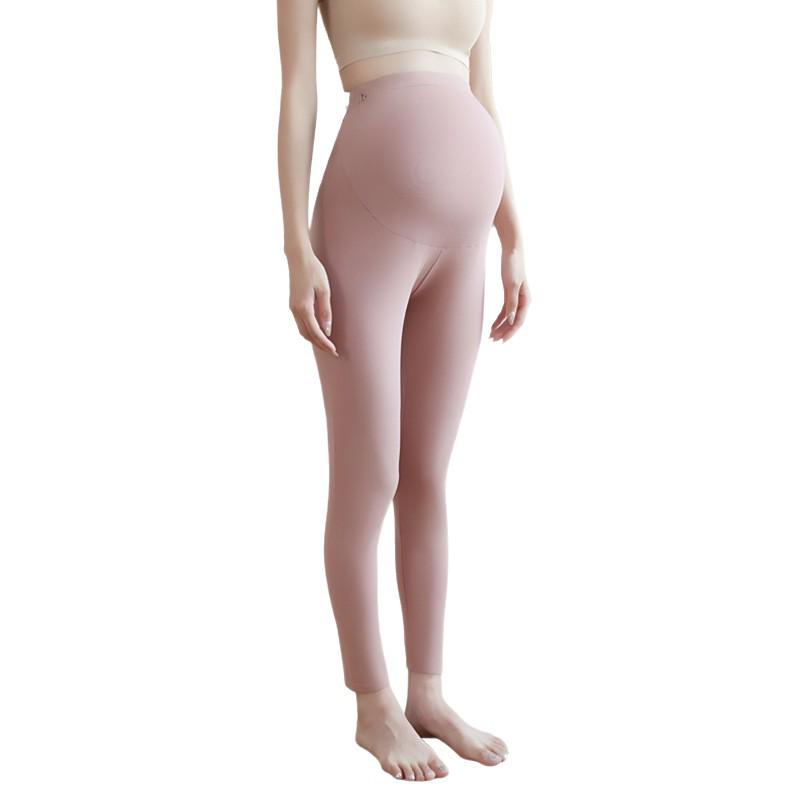 Adjustable High-Waist Cotton Maternity Pants - Warm, Plus Size, Supportive Base Layer for Autumn and Mid-to-Late Pregnancy