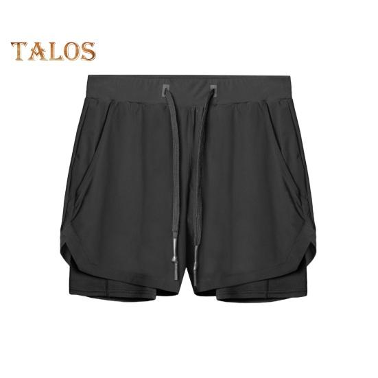 Herren-Shorts, einfarbiges Design, elastischer Bund, Kordelzug, lässige Shorts, doppellagig, schnelltrocknend, atmungsaktiv