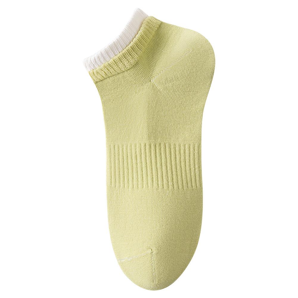 Ladies Spring and Summer Thin Simple Pure Cotton Matching Color Boneless Shallow Mouth Invisible Socks