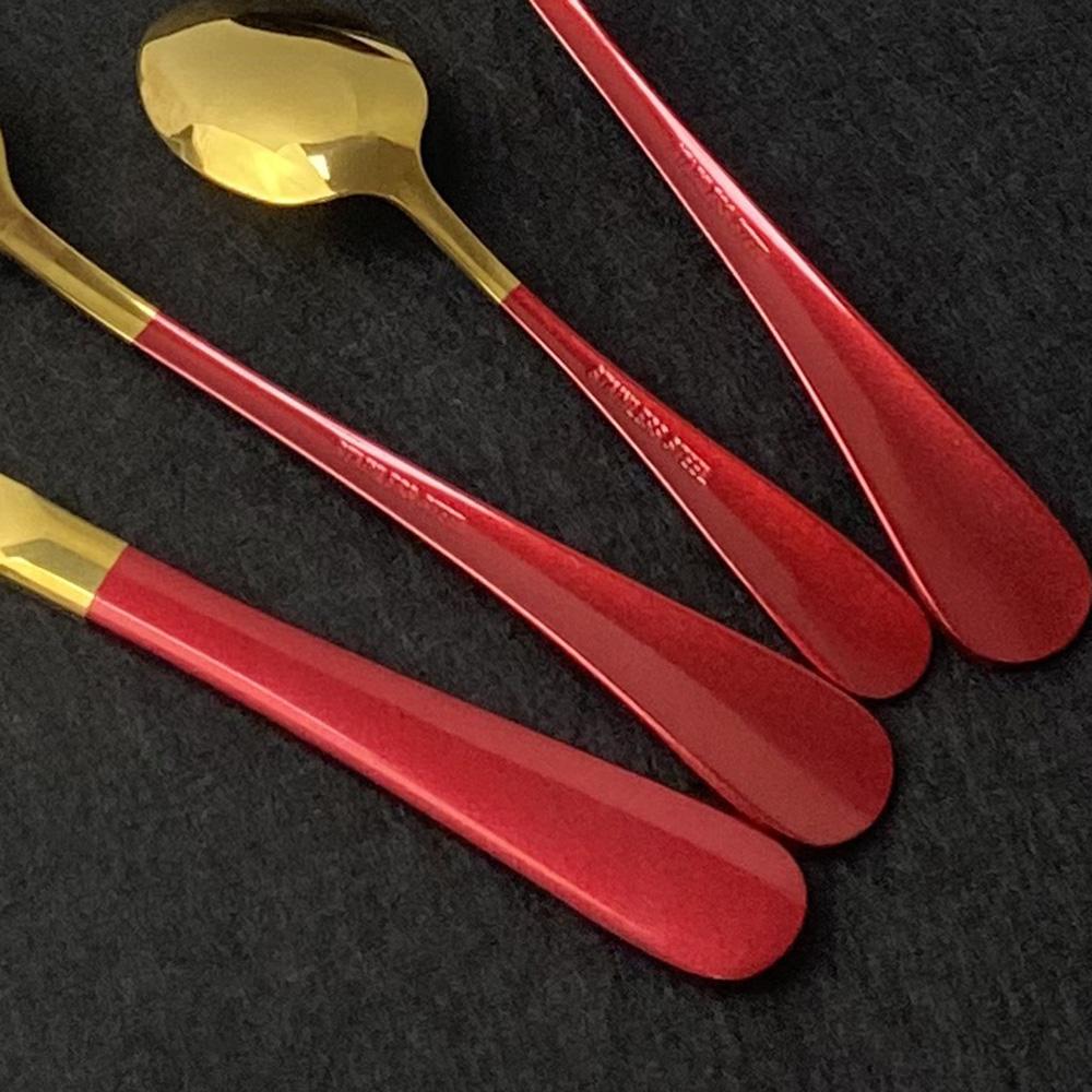 Stainless Dinnerware 4pcsset Grade Food Steel Mirror Rainbow Cutlery Set Kitchen Fork Coffee Spoon Knife Tableware Silverware Set