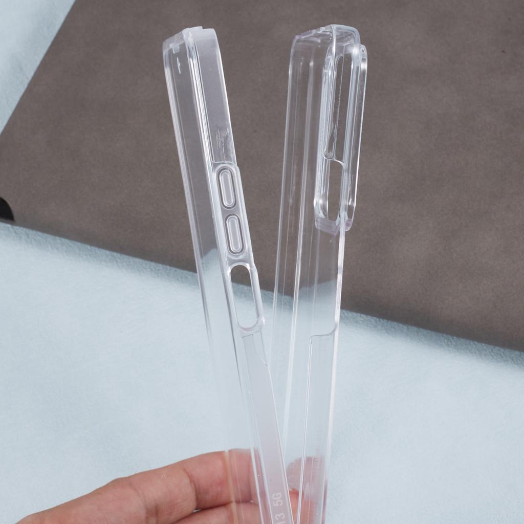 Für Xiaomi Redmi Note 13 5G Klare Handyhülle Acryl+TPU 360-Grad Vollabdeckung Hülle mit PET-Schutzfolie