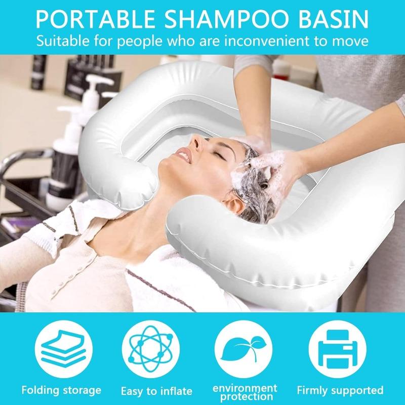 Hair Wash Basin for Bedridden People with Shower Head and Water Bag, Shampoo Basin with 1 m Drain Hose, Hair Washing for Bedridden People