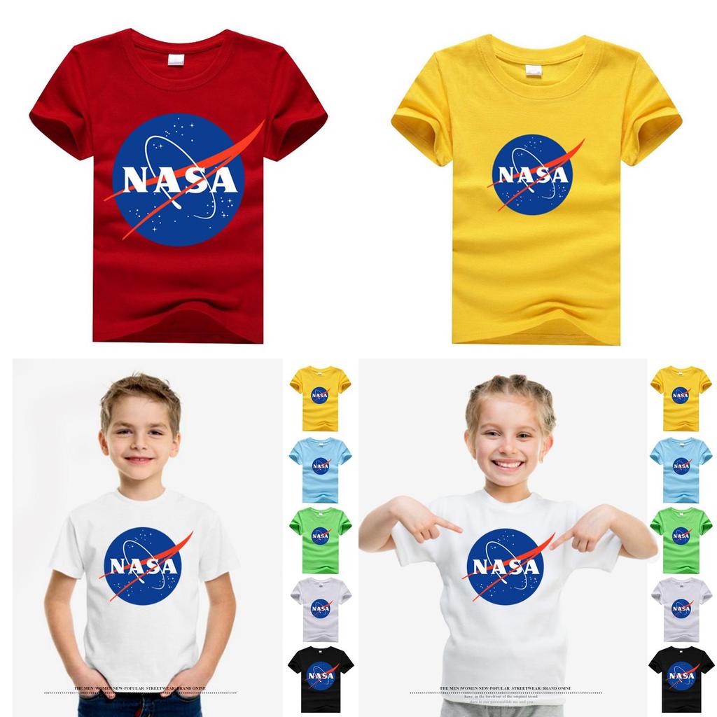 Klasické dětské tričko s motivem astronauta NASA a stylovým kulatým výstřihem