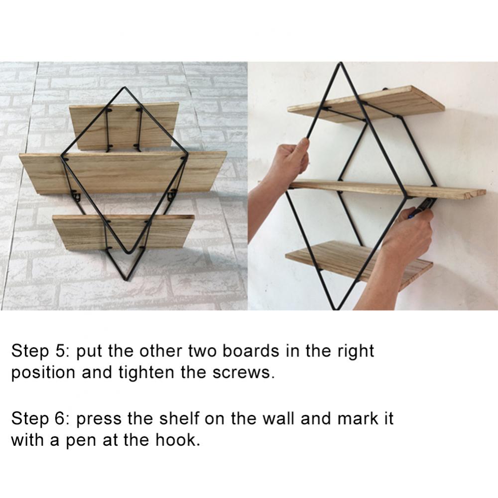 Display Metal Wood Storage Rack Wall Book Figurine Bonsai Holder Shelf Organizer