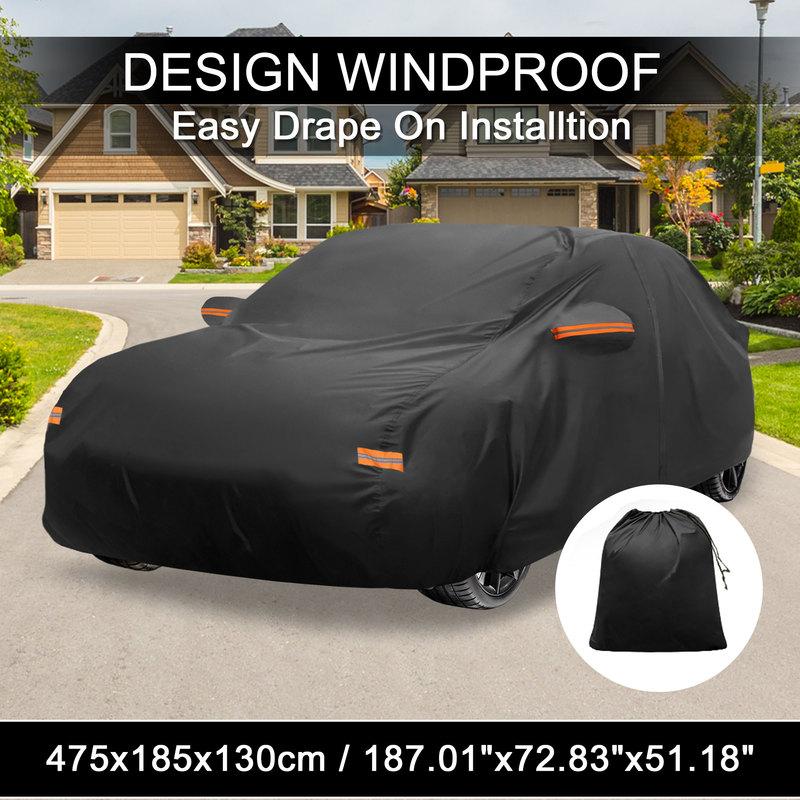 Motoforti Car Cover Outdoor Waterproof Sun Rain Hail Protection with Left Side Door Zipper 210D-PU for Subaru WRX Sedan