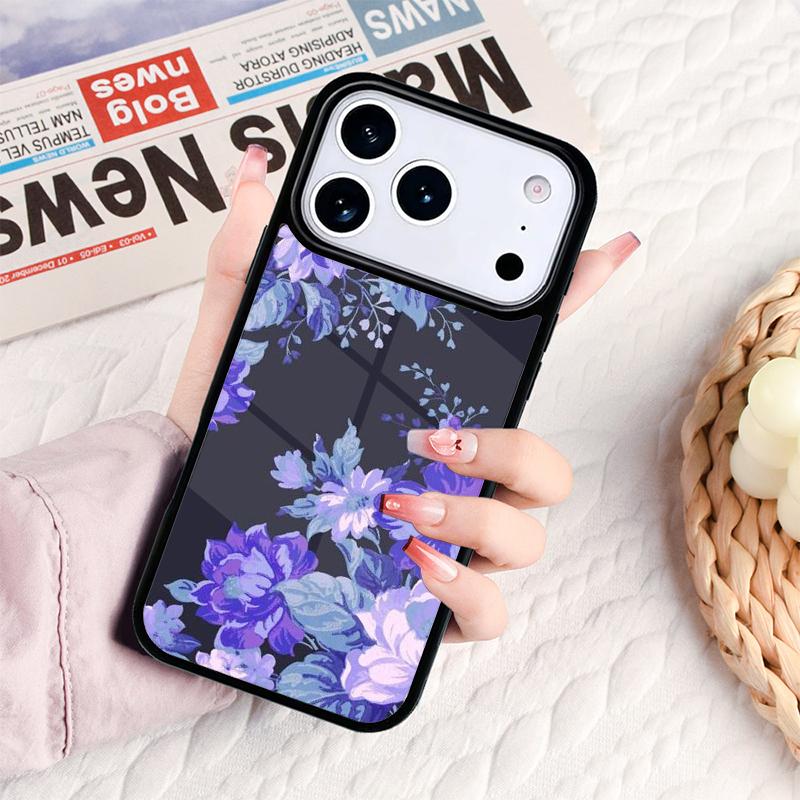 Midnight Floral Phone Case For IPhone 17 16e 15 14 13 12 11 Pro Max Air Mini Soft Protective Cover