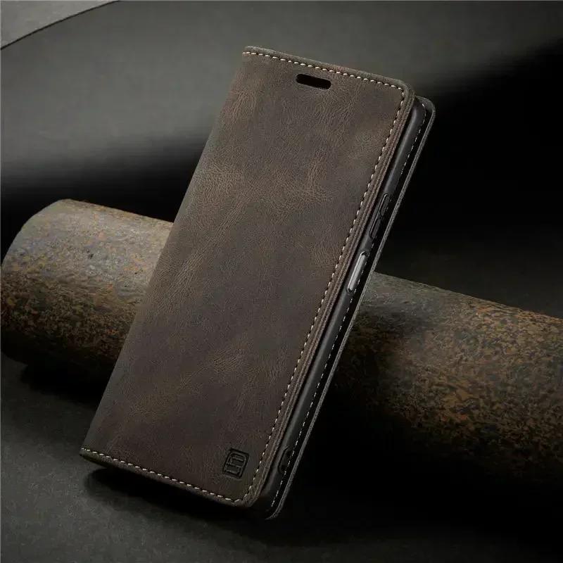 

Flip Case RFID Leather Magnetic CaseFor Xiaomi 14T 14 Pro 13T 13 Lite 12T 11T Mi Poco X7 M7 X6 M6 X5 Pro Wallet Phone Cover Poco X5 5G коричневий