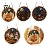 Unique Craftsmanship Hanging Disk Halloween Acrylic Puzzle Sun Catcher, DIY Spooky Suncatcher Kit, Theme Room Decor Gothic Stained Glass Window