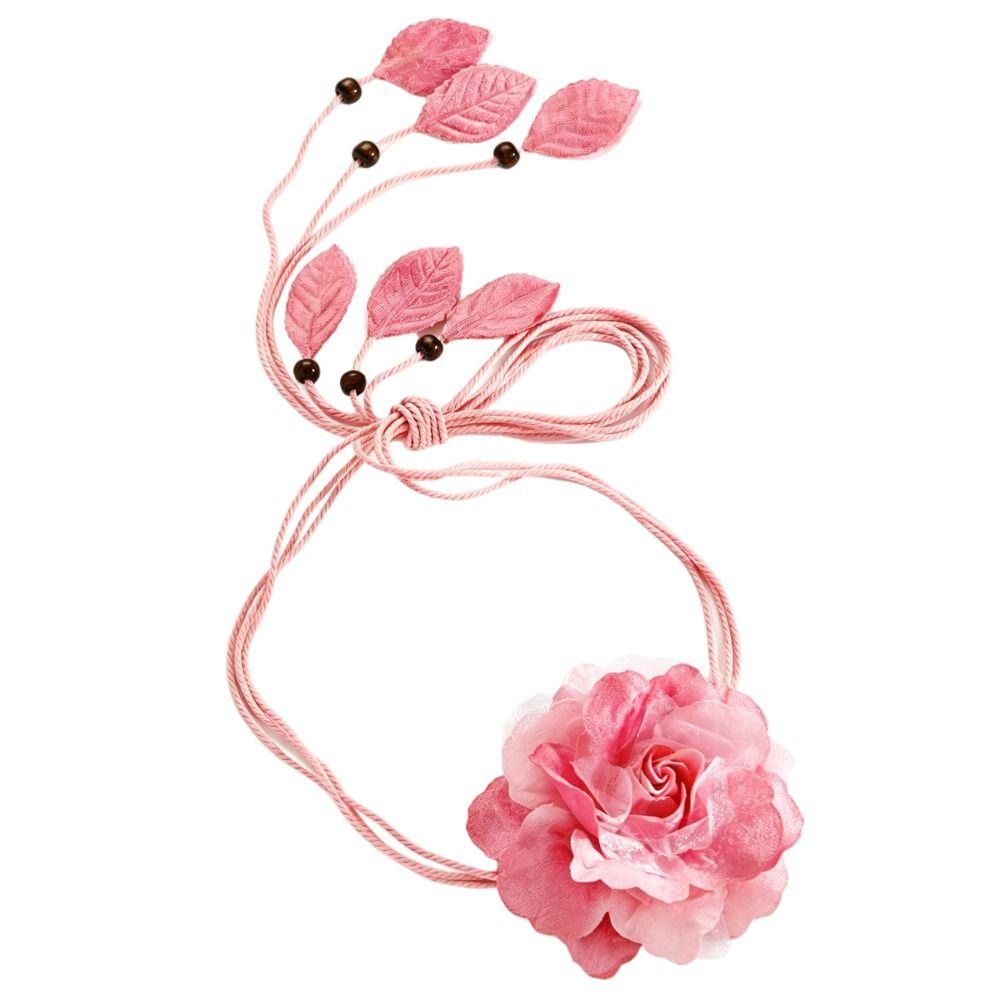 Floral Flower Waist Chain Vintage Bohemian Waistband Simple Flower Belt  Dress Accessories