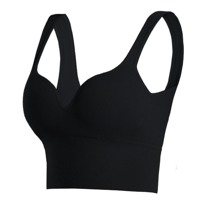 

Женский бесшовный жилет с лямками для йоги (без нагрудной накладки) XXXL чёрный