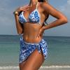 Sparem s potiskem Bikini s halter výstřihem Dámské plavky Ženské plavky Třídílná sada bikin Polstrované plavky Plavky V6966