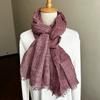 Retro Pure Cotton Scarf for Women Striped Solid Color Glittery Yarn Warm Soft Wrap and Scarves for Autumn and Winter Men's Scarf