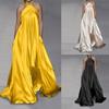 European and American Cross-Border Summer and Autumn New 2022 Amazon Independent Site Fashion Casual Solid Color Long Flared Dress for Women