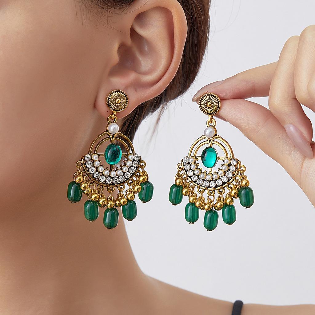 Dangle Earrings Statement Rhinestone Earrings Vintage Earrings Ethnic For Daily Wear Vacation Gift For Women
