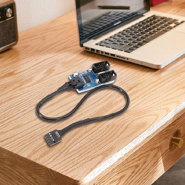 USB2.0 9Pin Header To Two 9Pin Female Adapter Cable for Motherboards Internal Port Multiplication