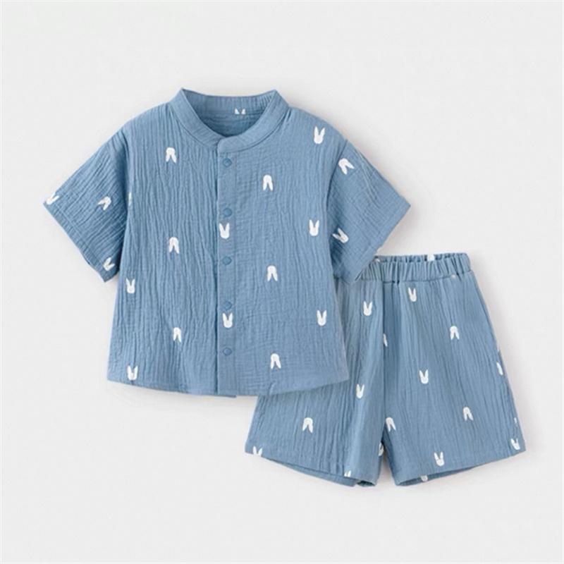 Completi estivi in cotone biologico per bambino T-shirt a maniche corte + Pantaloncini Abbigliamento per bambini e neonati