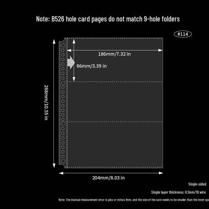A4/A5 HD Transparent 4-Pocket Refill Pages for Star Cards - Thickened Inserts for 3-Inch Photo Card Albums