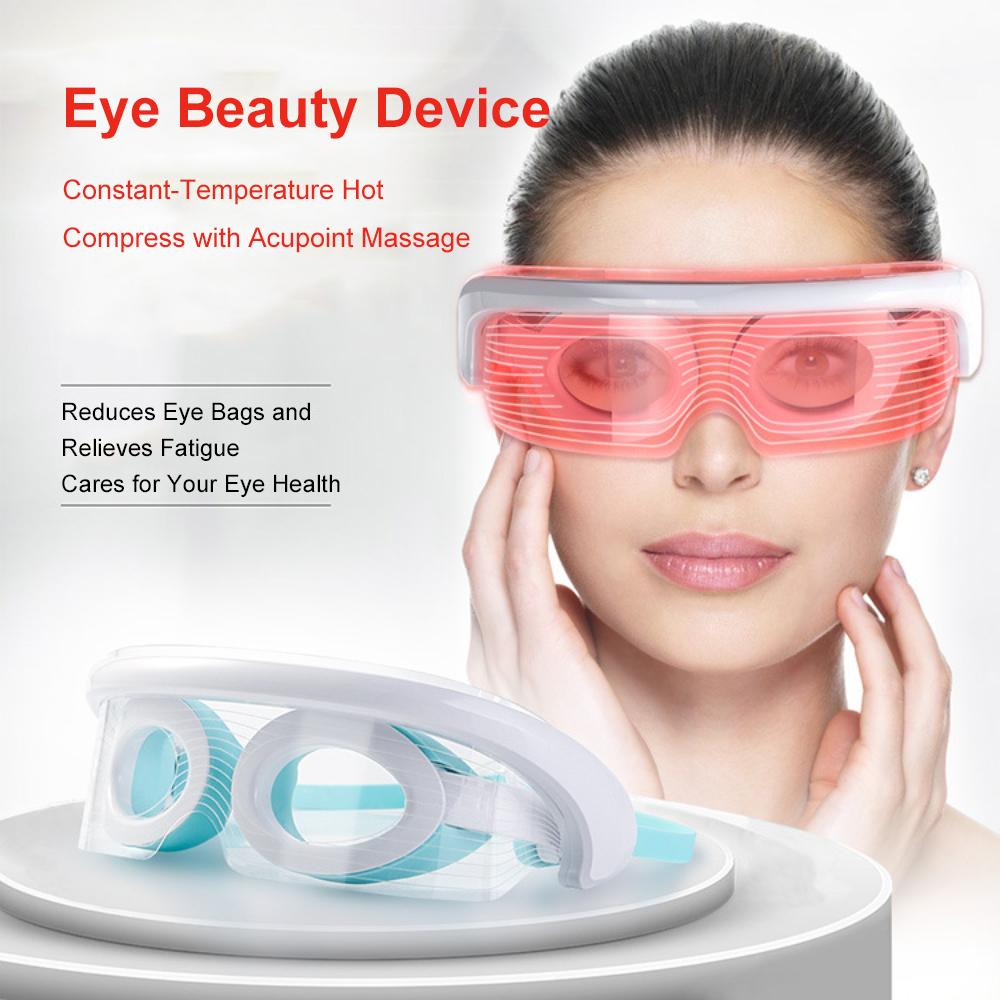 Eye Massager Hot Compress Vibration Eye Care Relax Eyes Massage Relieve Eye Fatigue Glasses Fatigue Pouch Anti Wrinkle Care