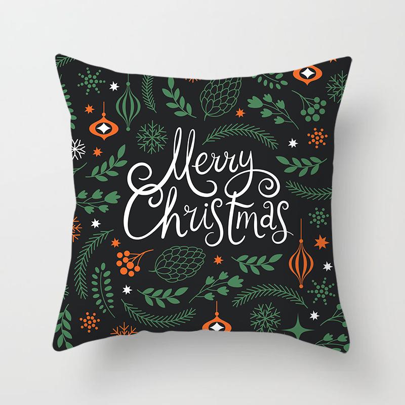 Merry Christmas Printed Pillowcase Christmas Style Cushion Cover Home Sofa Decor Throw Pillowcase