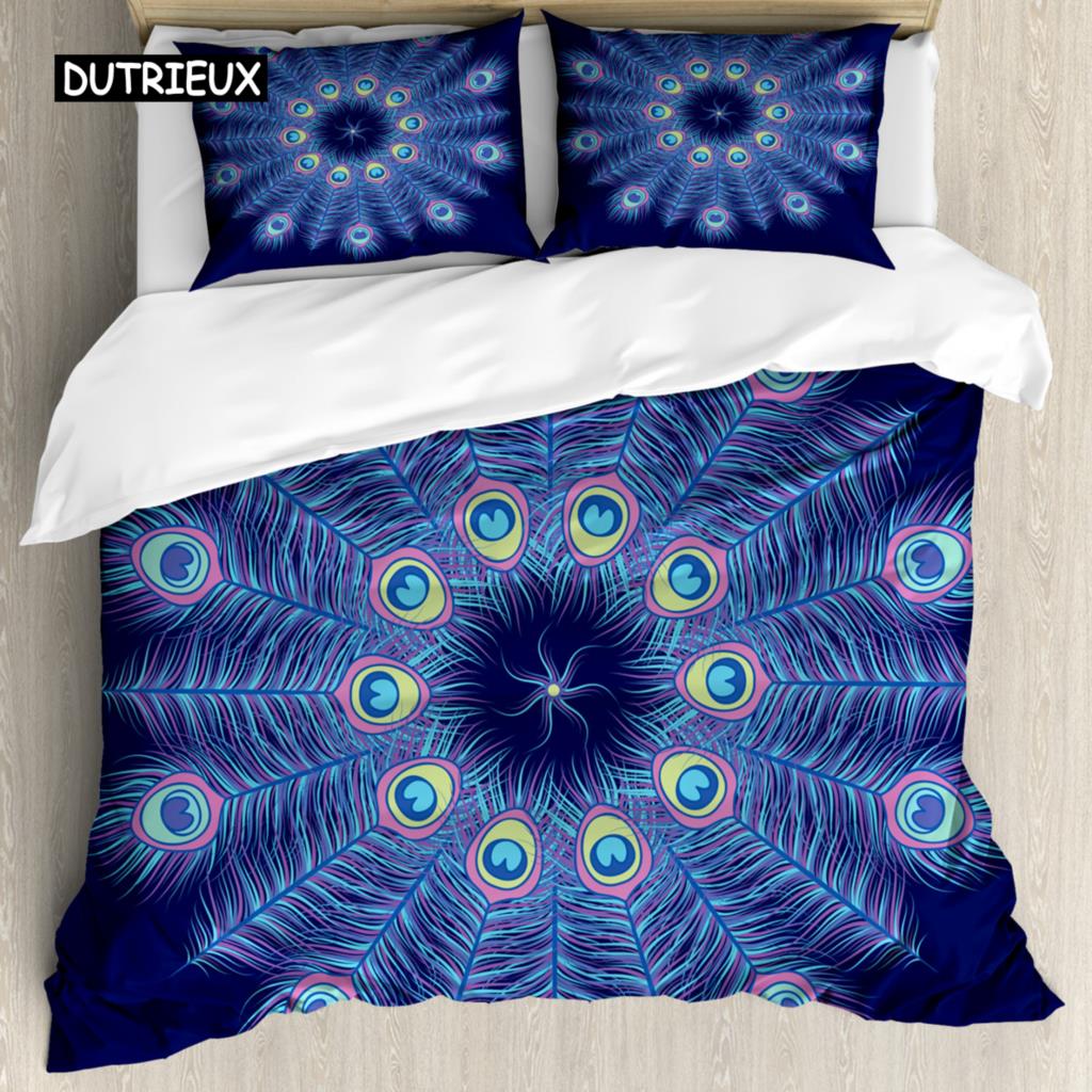 Bohemian 2/3pcs Boho Mandala Bedding Set Twin Queen King Size Comforter Duvet Quilt Cover and Pillowcase Soft Bedclothes