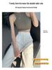 Women's Purple Ice Silk High-Waisted Wide-Leg Chiffon Pants - Summer Sun Protection, Loose Fit, Drapey Design.