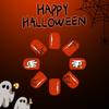 24PCS Reusable Press On Nail Halloween Theme Featuring Spooky Cobweb Skull Patterns And Comfortable ABS