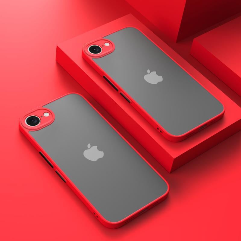 Pro iPhone 16E Pouzdro SE4 Tvrdé PC Armor Matné Luxusní Color Blocking Nárazuvzdorné Ochranné Pouzdro na Fotoaparát pro iPhone 16e Kryt