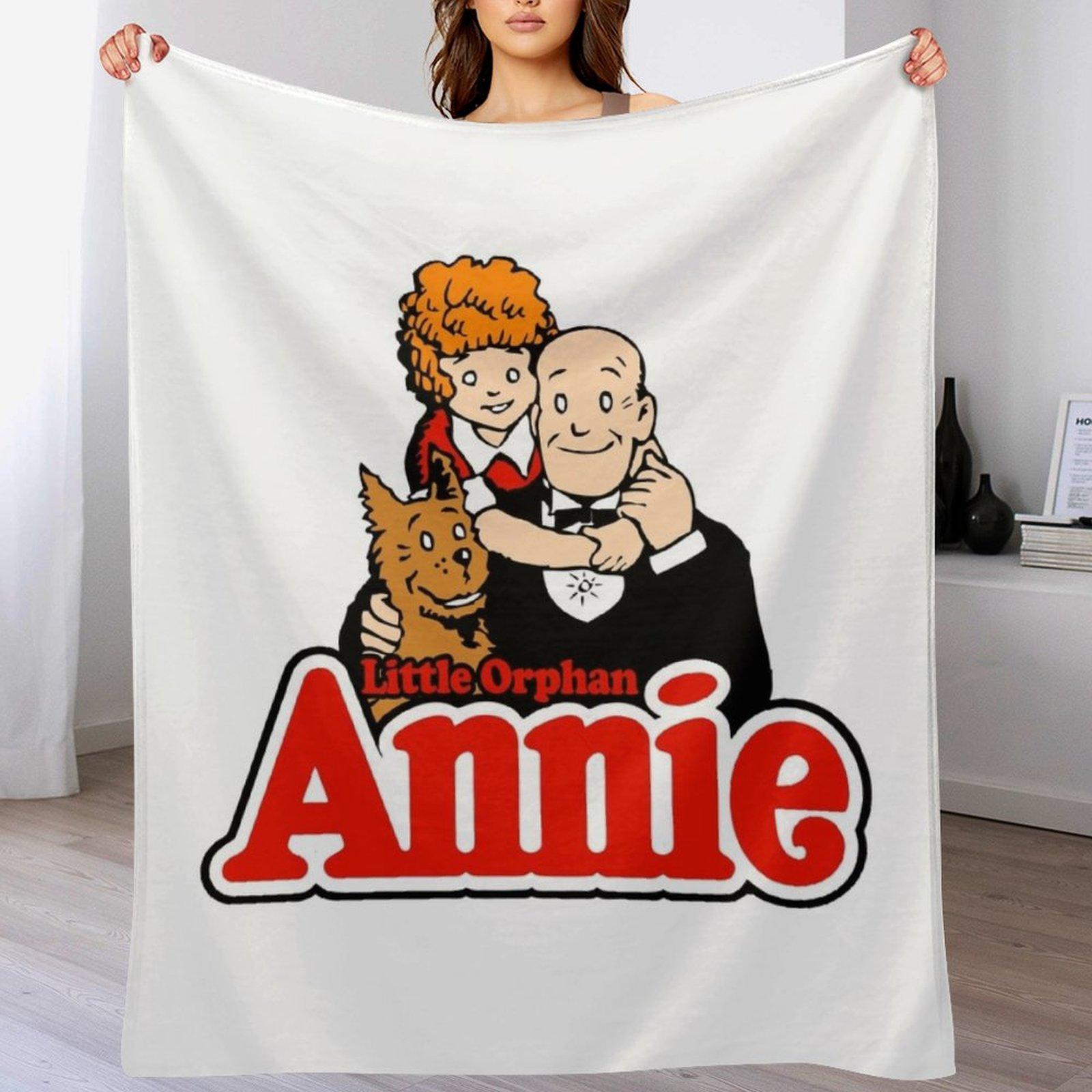 Little Orphan Annie Throw Blanket Travel Size Cozy Blanket for Plane Train Size: 75*100cm, Weight: 230 GSM