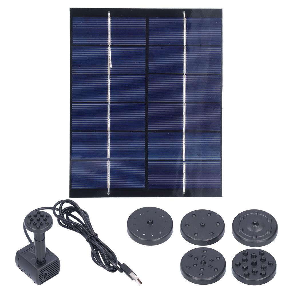 2W Solar Fountain with Panel Water Pump Solar Panel Kit for Outdoor Landscape Pond Decor
