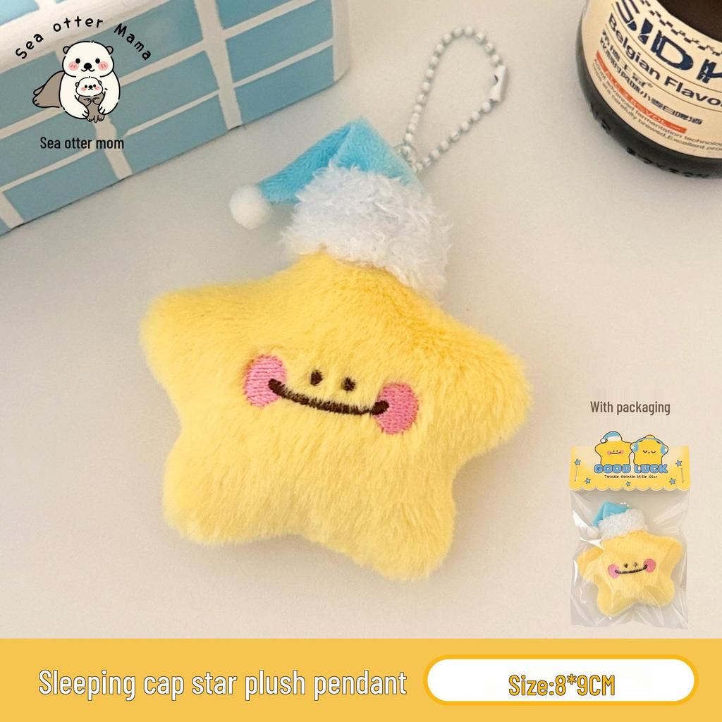 Stern Mond Plüschtier Schlüsselanhänger: Niedliches Rucksack-Ornament & Geschenk für Paare