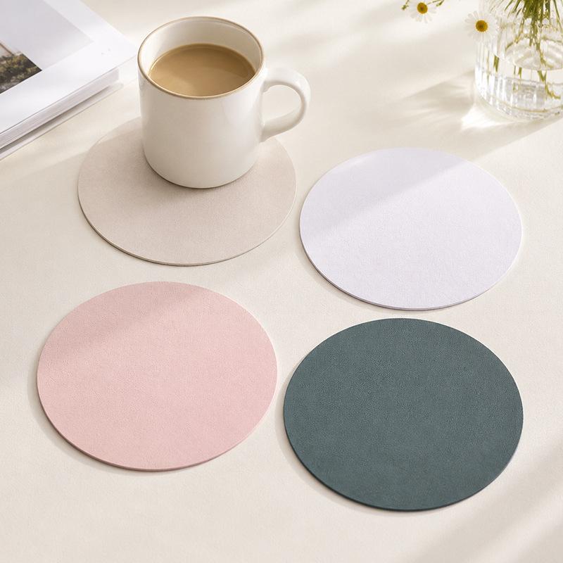 Pu Leather Coaster Can Be Insulated, Temperature-resistant and Non-slip Coaster, Dining Table Mat, Gift Advertising Printing