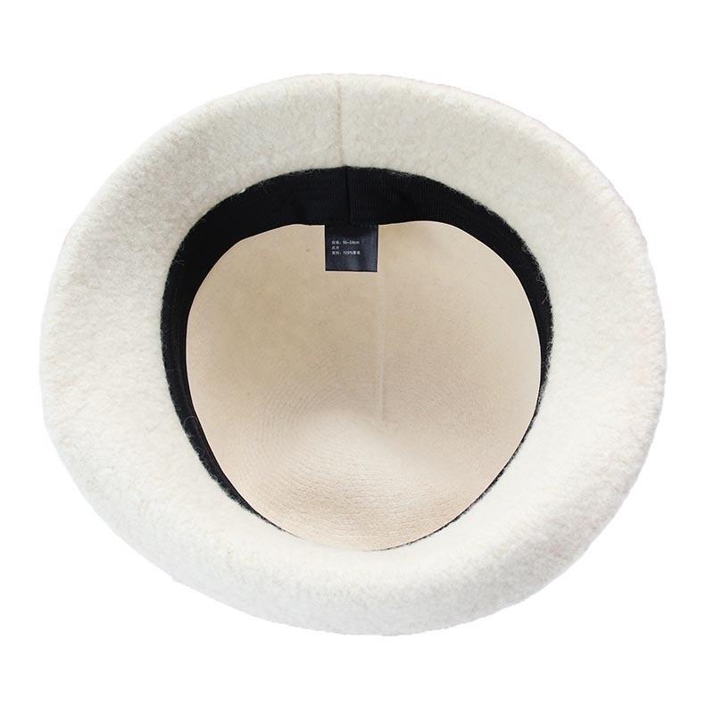 Autumn and winter wool basin hat solid color felt hat foldable crimped bucket hat French wool warm hats