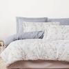 Cotton satin bedding 220x200 Luxury Premium Perimelis white with delicate gray flowers