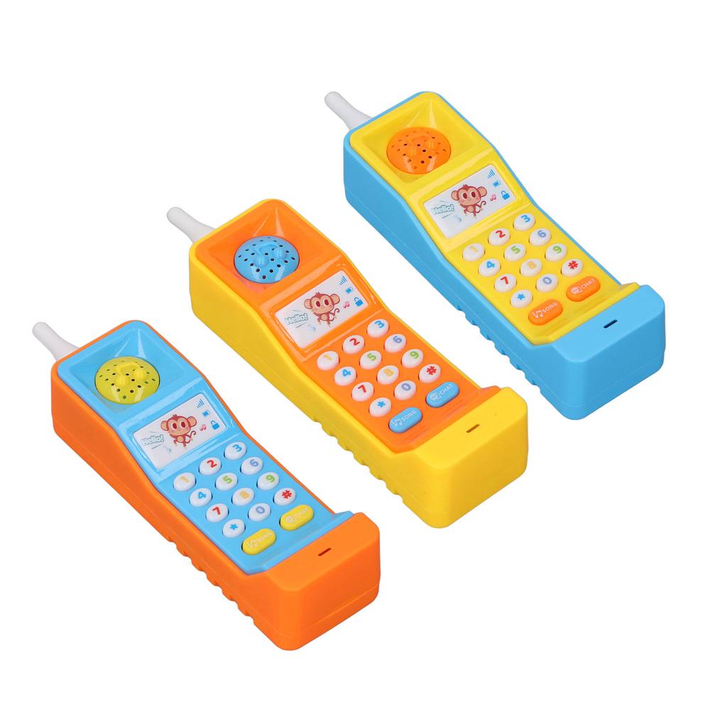 Baby Cell Phone Toy Educational Musical Toy Simulation Retro Light Up Learning Play Cell Phone for B