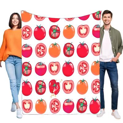 Tomato Pattern Blanket Soft Cozy Throw Blanket for Living Room and Bedroom, Lightweight Indoor Outdoor Use Perfect Gift for Home