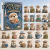 Festliche Tischdekoration Otter Adventskalender 2026, 24 Tage 2D Flache Acryl-Anhänger Weihnachten Otter Kalender Countdown-Kalender, Niedliche Cartoon-Figur