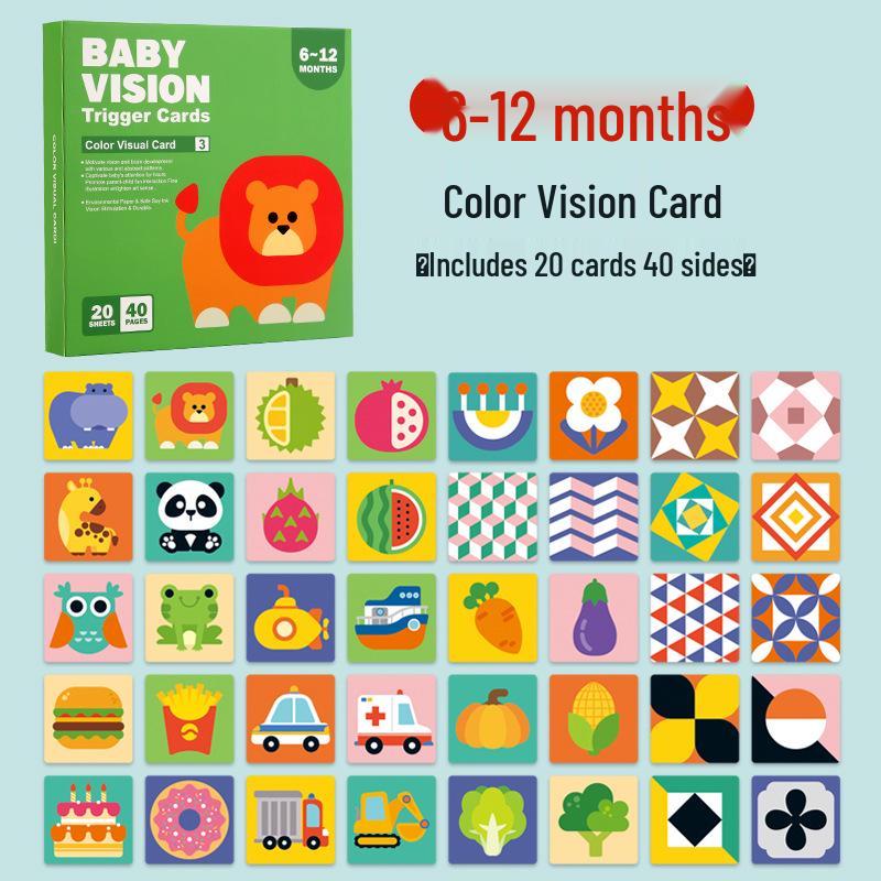 

Early Education Black & White Vision Stimulation Cards for Newborns 0-6 Months - Baby Tracking Educational Toys