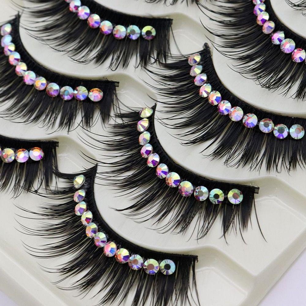 Women Beauty Fuffy Lashes Thick Long Eye Lashes False Eyelashes Eye Extension Diamond Manga Lashes