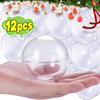 Jul ihålig kul hänge prydnad Vit transparent plast hängande kulor Nyårsfest Bröllopsfest Heminredning