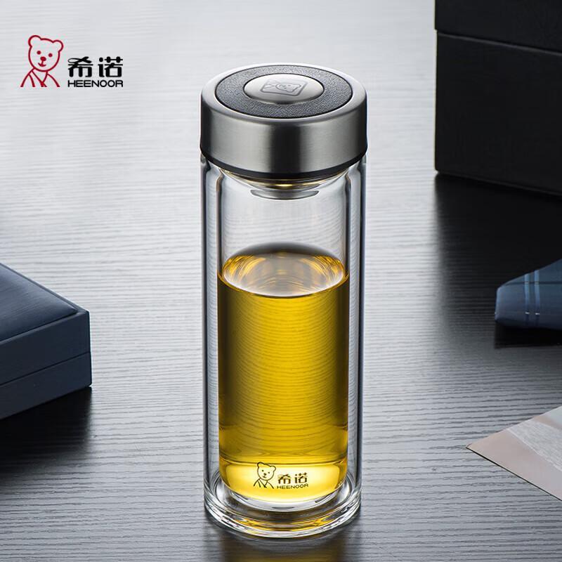 

Heenoor Double-Layer Glass Business Tea Cup