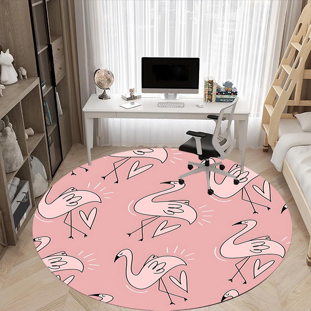 1pc Flamingo Pattern Chair Carpet for Office, Non slip, Soft and Durable Office Rug for Interior Decoration