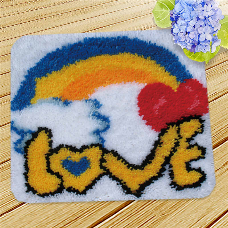 Nicediy Embroidery Latch Hook Rug Canvas Kits Carpet Latch Hook Kits DIY Knitted Fomiaran for Needlework Cross Stitch Crocheting