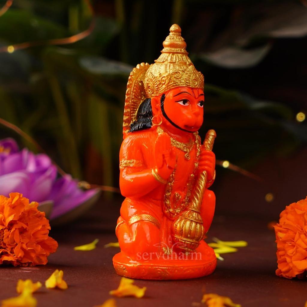 Hanuman Ji Murti Statue Bajrangbali Balaji Murti for Home Office Pooja Room Decoration Blessing Sankat Mochan Bhagwan Idol