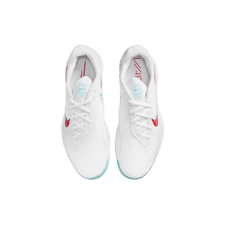 Nike Court Air Zoom Vapor Pro White Washed Teal Men Sneakers Habanero-Red Pomegranate CZ0220-136