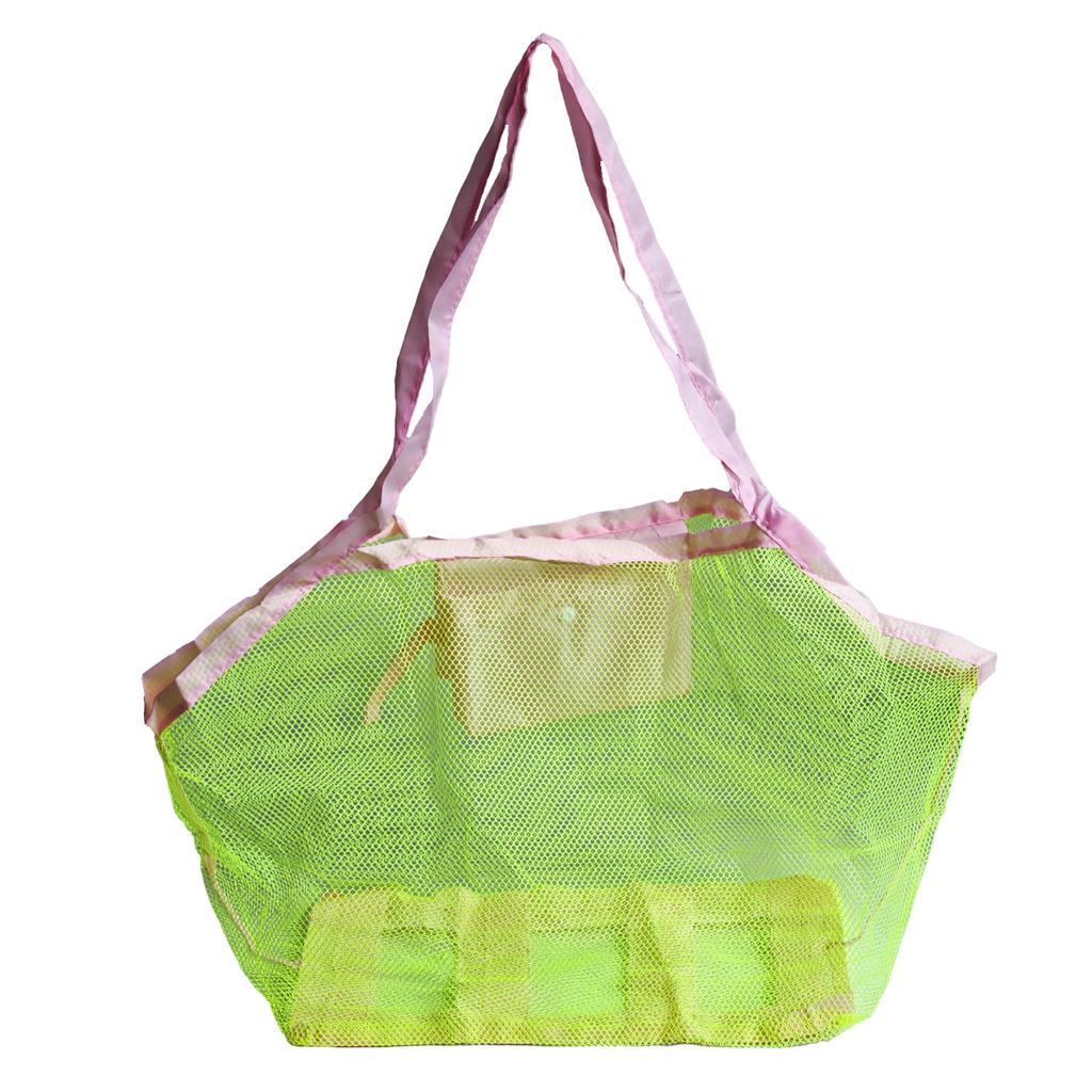 Large-Capacity Mesh Beach Bag Travel Organizer Mesh Toy Storage Bag Foldable Swim Bag