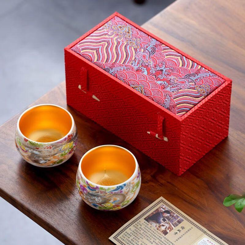 

Gilded Enamel Dragon Phoenix Master Teacup