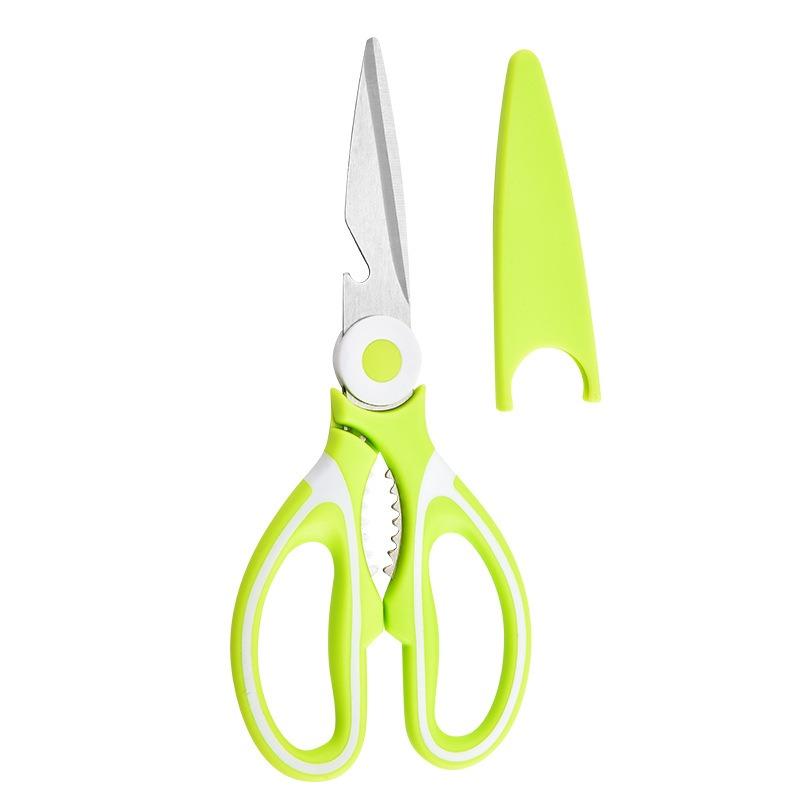 Household Sharp Stainless Steel Bone Cutting Kitchen Artifact with Cutting Cover Multi Functional Panda Scissors